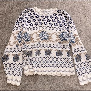 Vintage woven floral sweater, no tags